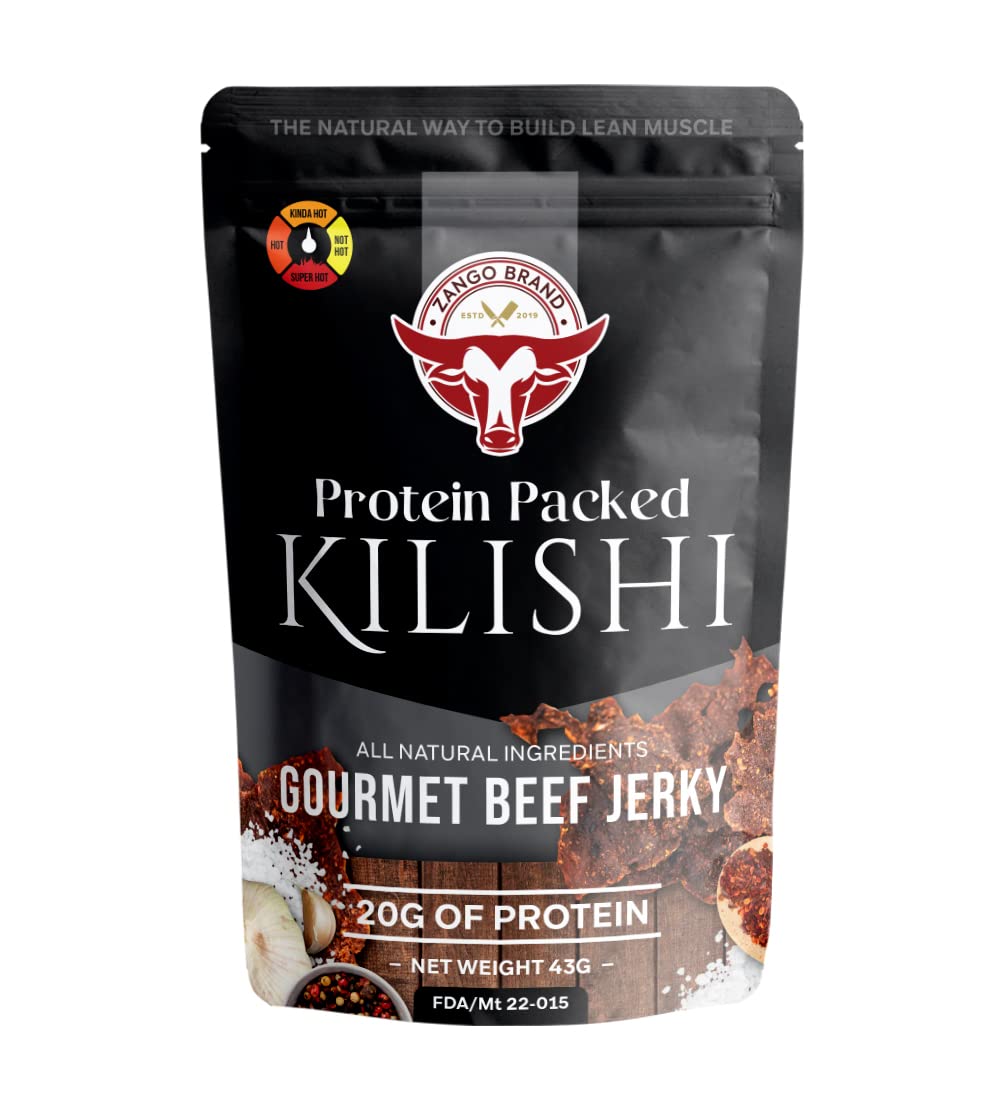 Kilishi. Spicy - Kinda Hot - Original Premium Gourmet Beef Jerky. High Protein. Less fats & Carbs. Paleo and Keto Friendly 1.5Oz