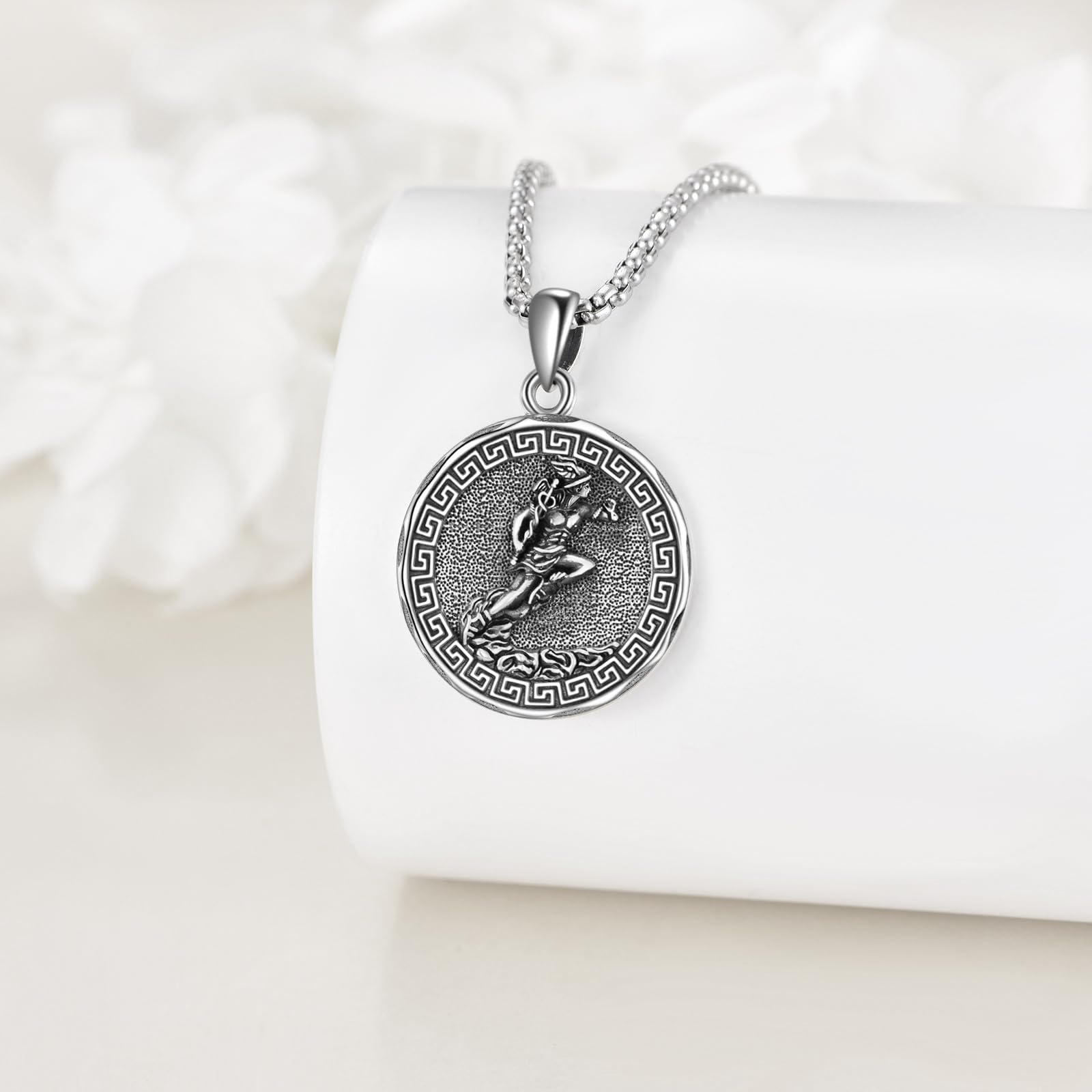 YFN Collana in argento Sterling con ciondolo a forma di dio greco, regalo per donne e uomini