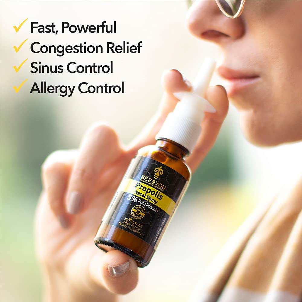 BEE and YOU Natural Propolis Nasal Spray 1 Fl oz Congestion Relief