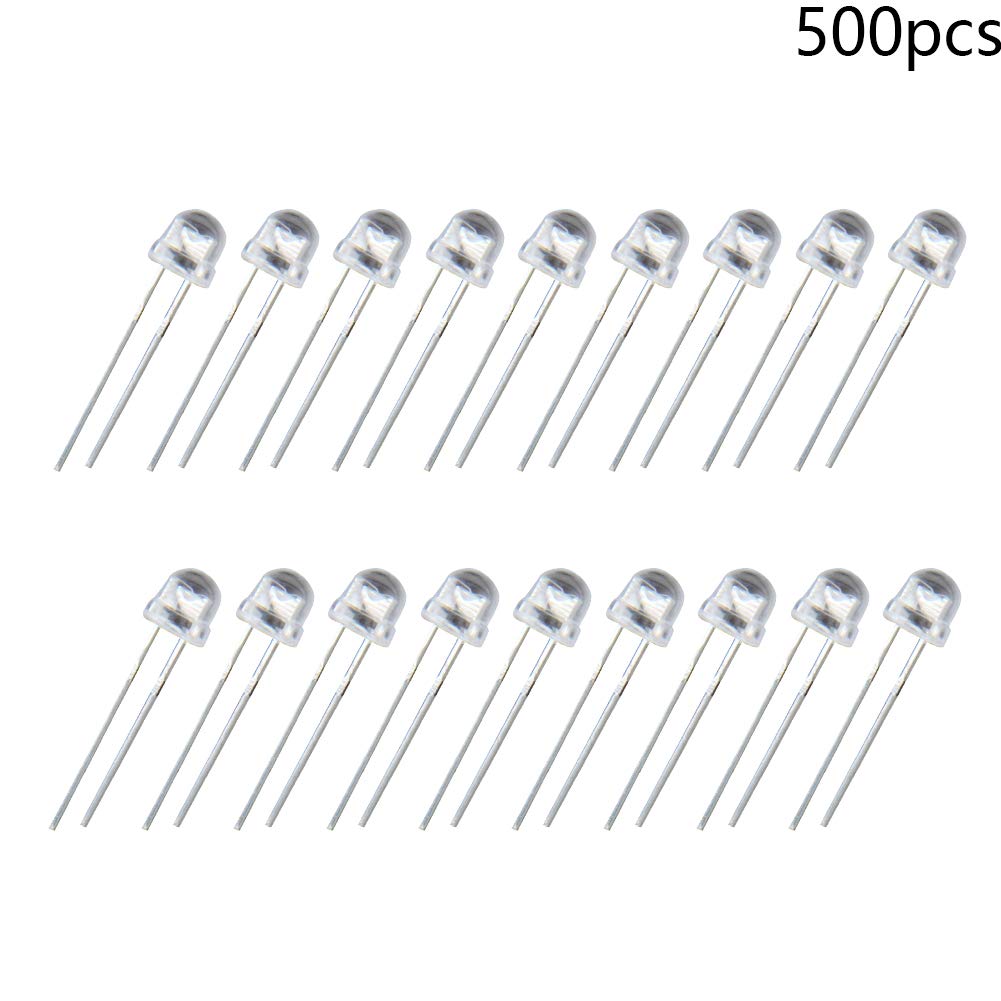 Othmro 500Pcs Christmas String Lights 5mm Green LED Christmas Wire Light Emitting Diodes Bulb LED Lamp Light Emitting Diodes DIY Christmas Light