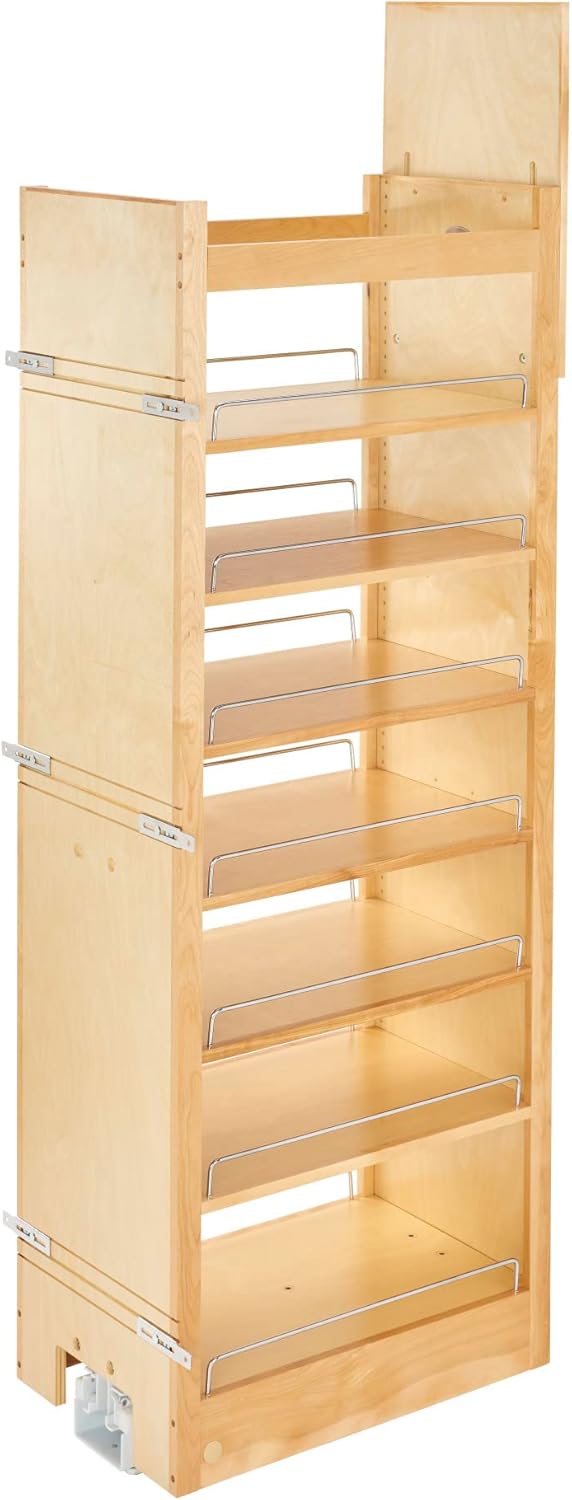 Rev-A-Shelf Wood Tall Cabinet Pull Out Pantry Organizer w/Soft Close