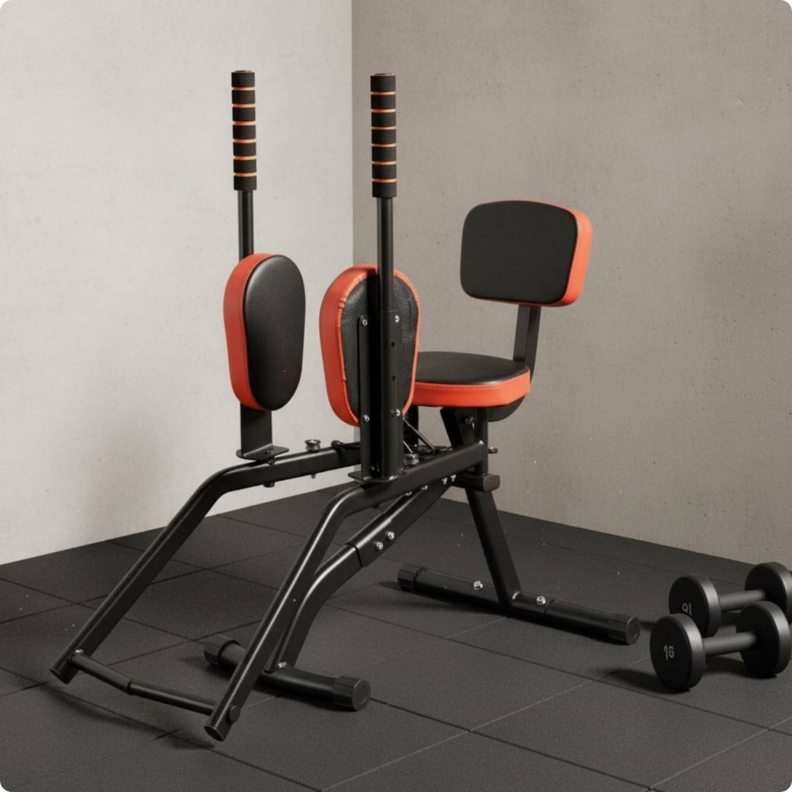 Harilla Máquina de Entrenamiento de Cadera 2 en 1 Abductor Aductor Glúteos Muslos con Regulación de Altura y Asiento Acolchado Enfoque en Cadera y Muslos