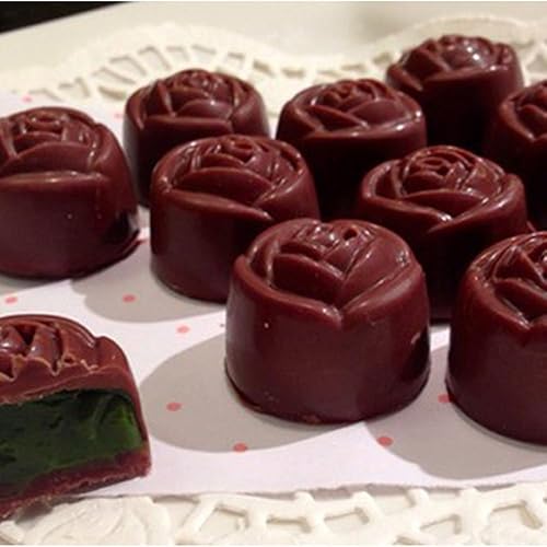 Miniatura 4 de Grainrain Molde de chocolate de policarbonato molde de barra de chocolate de policarbonato flor rosa (19269)