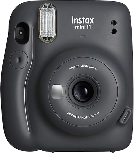Fujifilm Cámara de película instantánea Instax Mini 11 con exposición automática y flash, lente Fujinon de 2.362 in con espejo selfie, visor óptico,