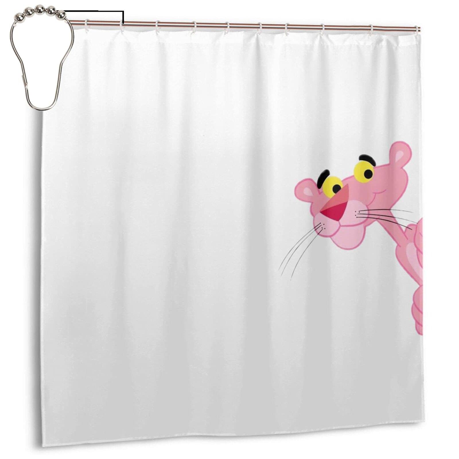 Amazon Co Jp ピンクパンサー観察しています5 シャワーカーテン 1x1cm 防カビ 防水 遮光 軽量 速乾 取付簡単 おしゃれ かわいい 浴室カーテン ホーム キッチン