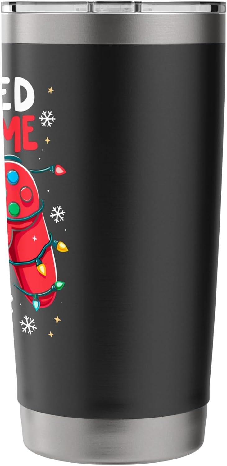 I Paused my Game to be Here Video Game Gamer Tee Christmas Stainless Steel Insulated Tumbler image 2