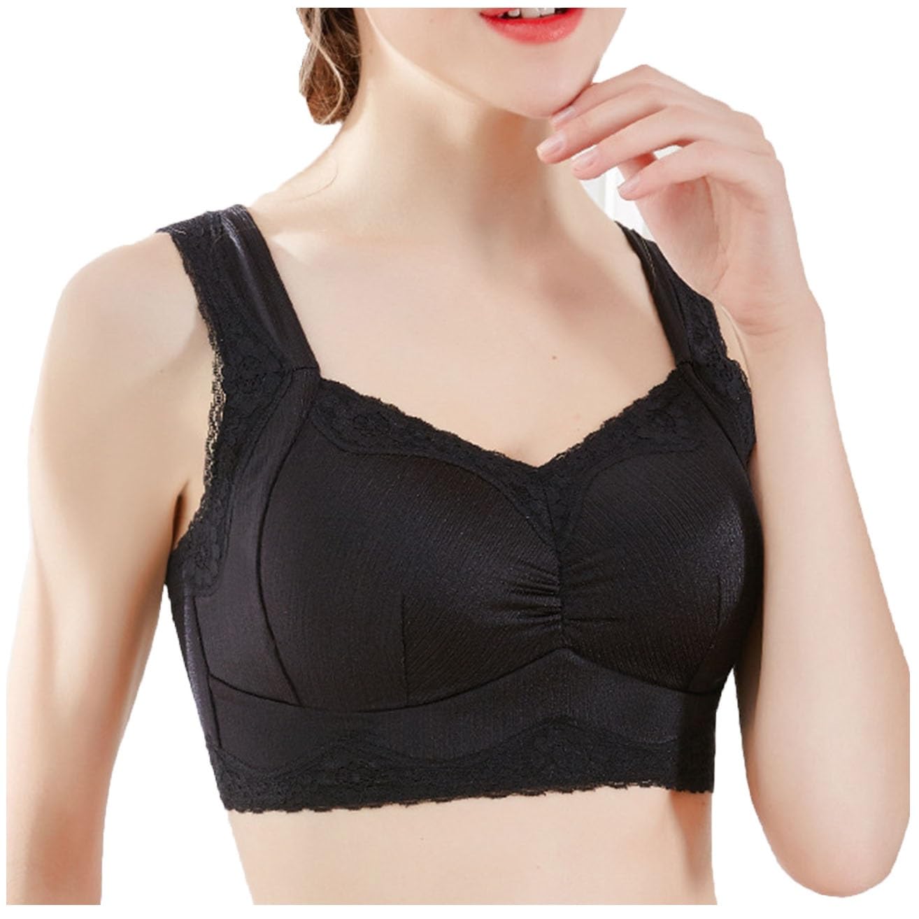 Amoena Evelina Soutien-gorge de mastectomie sans fil - Bleu - 90D (Taille Fabricant