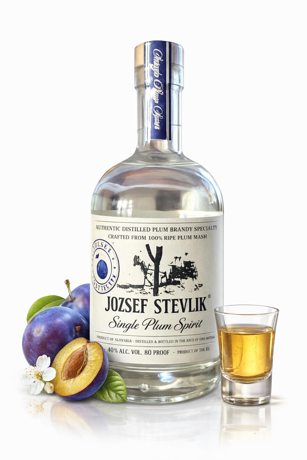 Josef Stevlik Slivovitz Plum Brandy – Authentic Artisanal Slivovice - Small Batch Distilled European Fruit Spirit | 40% ABV | 700ml