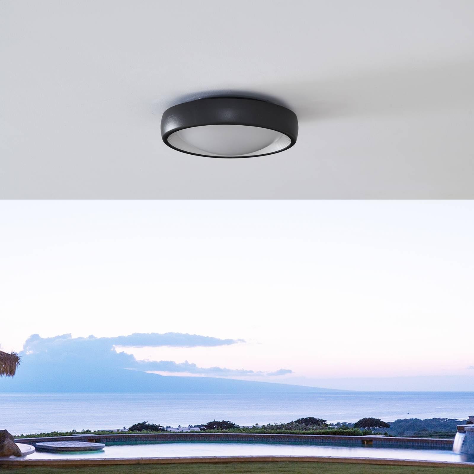 Lindby Plafoniere LED (Moderno) colore Nero, lampadina inclusa lampada da esterni per giardino terrazzo balcone e casa plafoniera