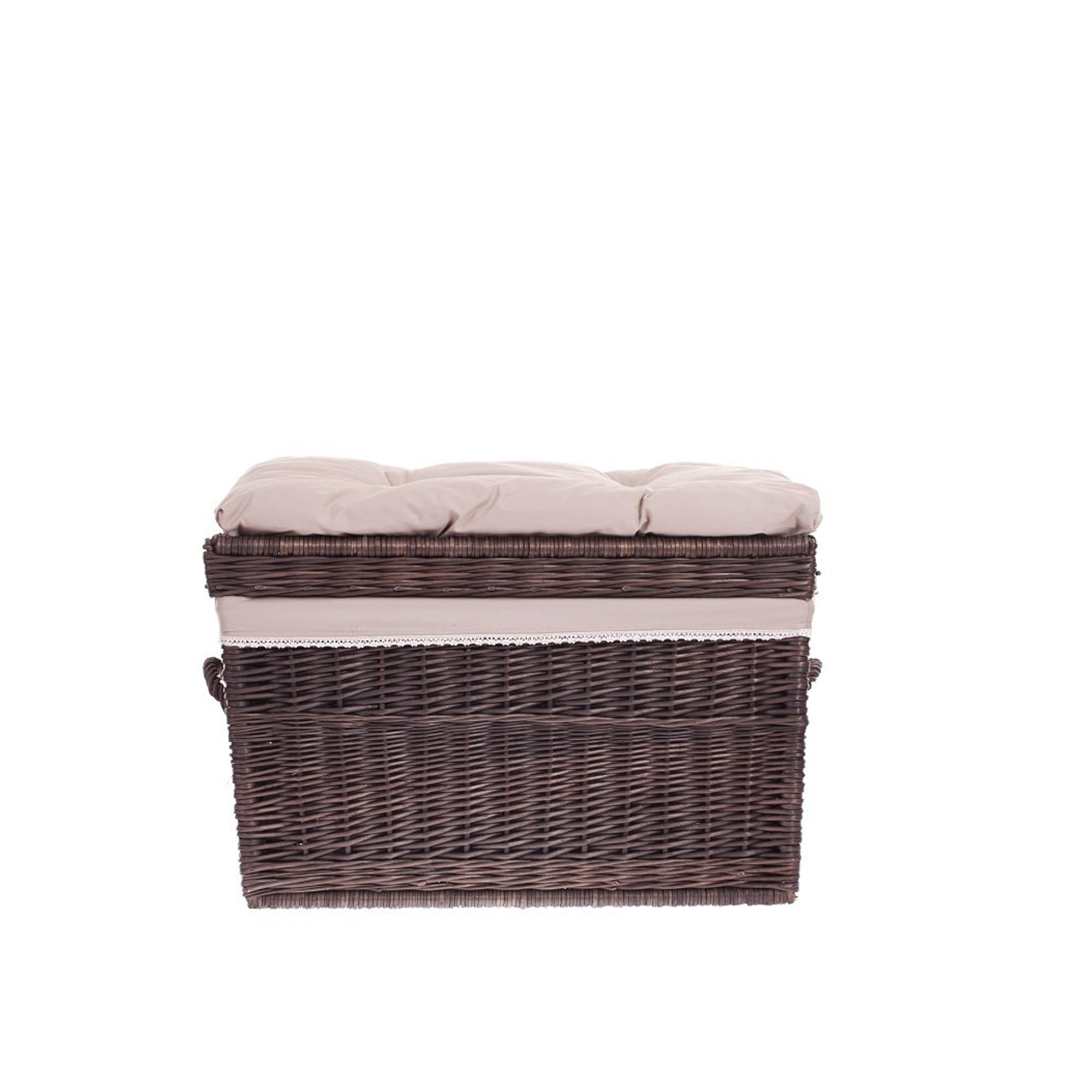 e-wicker24 558-70/S/O Truhe aus Weide, Korb, Dunkelbraun, 70 x 42 x 47 cm