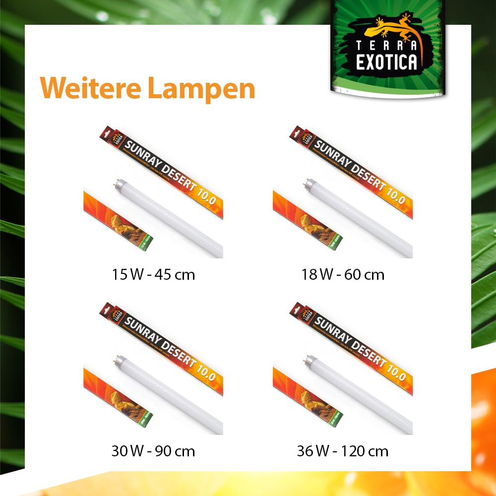 Terra Exotica Sunray Desert UV 10.0 - Leuchtstoffröhre mit hoher UV-B Abstrahlung - Ideal für tagaktive Reptilien der Wüsten- und Savannengebiete (30, Watt)