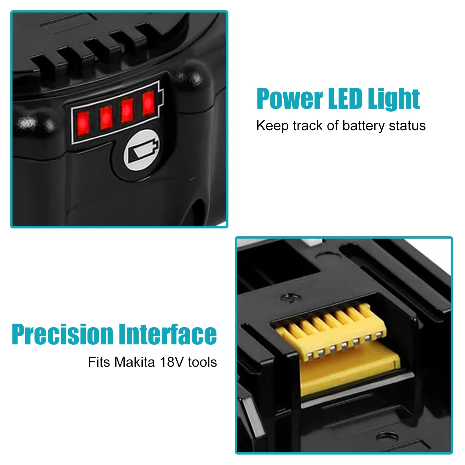 2 Baterías De Repuesto 18V 5.0Ah Li-Ion - Compatibles Con Makita BL1850B, BL1840, BL1860 Y Más