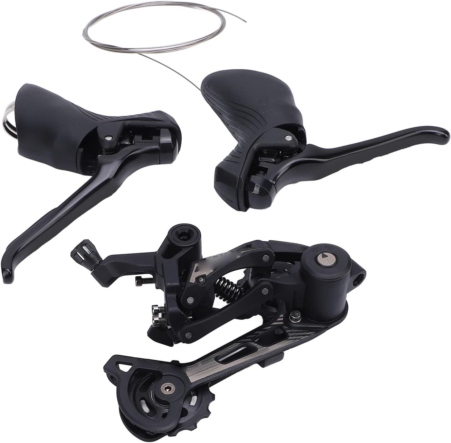 RiToEasysports Bike Rear Derailleur Set, 2x11 Speed Aluminum Alloy Cycle Rear Derailleur, Gear Shifter with Brake Lever for Road, Mountain, and Hybrid Biking