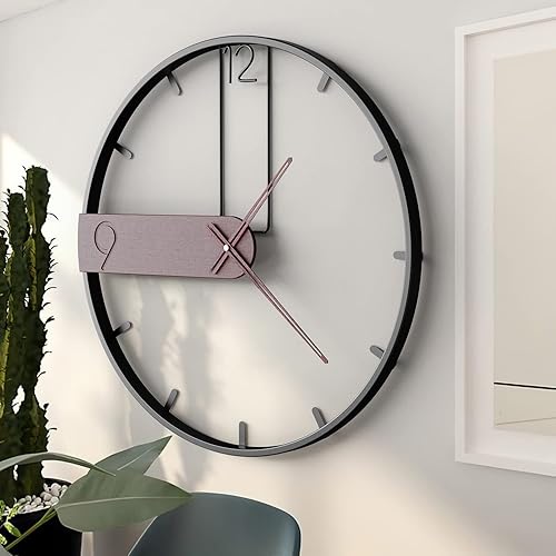 GLCS GLAUCUS Reloj de pared de 24 pulgadas, gran minimalismo, decorativo, con nĂşmeros, reloj retro de nogal para sala de estar, bar, hotel, oficina, GLCS GLAUCUS Reloj de pared de 24 pulgadas, gran minimalismo, decorativo, con nĂşmeros, reloj retro de nogal para sala de estar, bar, hotel, oficina,