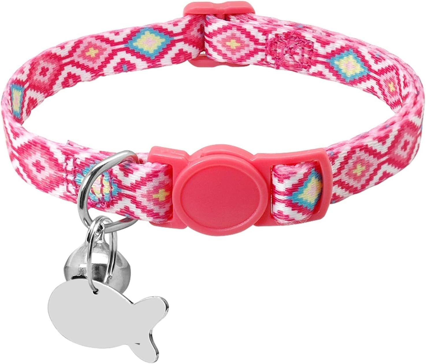 Pet collar Safety Cat Collar Cute Kitten Puppy Collars with Bell Name Tag Print Pet Cats Necklace Accessories(Hortel�)