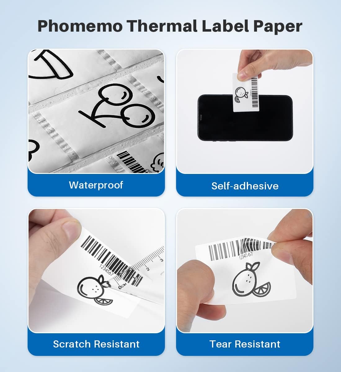 Phomemo Compatible Thermal Labels 2.75” x 3.14" - 300 White Self-Adhesive Shipping Address Labels for M220/M250/M200/M221/M260 Label Makers, Direct Thermal Paper, 3 Rolls - Image 4