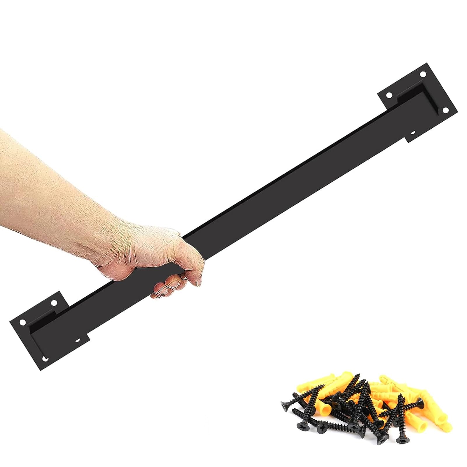 Modern Stair Handrail Grab Bar Kit（1ft-20ft Black Galvanized Industrial Iron Hand Rail, Black Square Tube Metal Wrought Iron Interior Stairs Hand Railing(14ft/420cm)