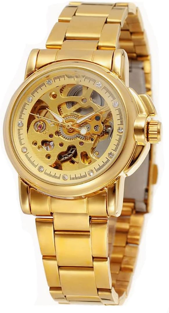 SENRUD Women's Automatic Watches Lady's Stainless Steel Skeleton Waterproof Automatic Wrist Watches Gift for Women