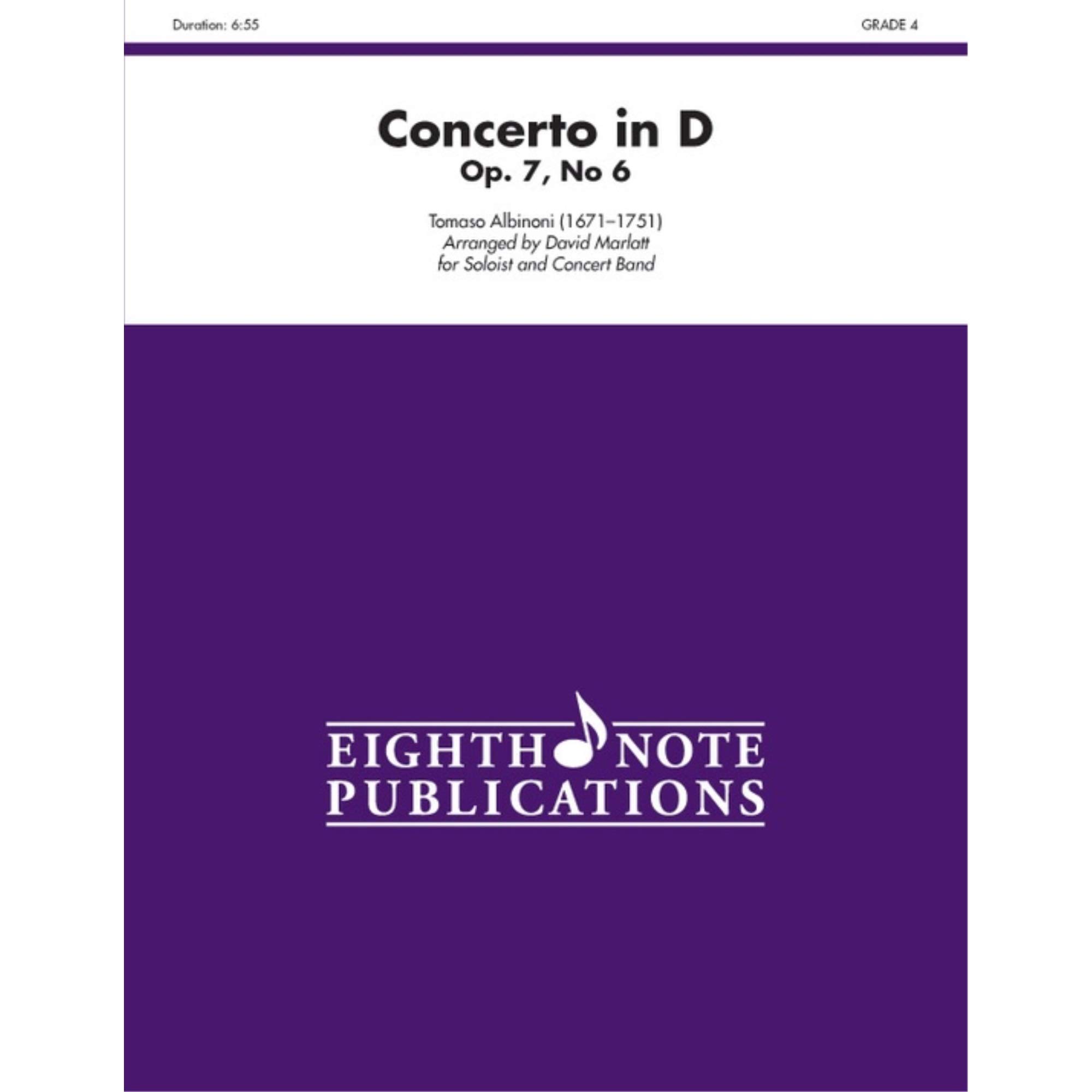 Concerto in D: Op. 7, No. 6 (Eighth Note Publications)
