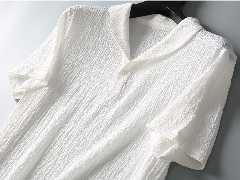 Homme Leisure Set, Men's Short Sleeve Top and Long Pants Breathable Home Suits Soft and Comfortable 2 Pieces4