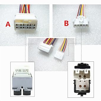 Power Window Switch Assembly Harness Connector Plug Replacement for Toyota FJCruiser FJ Landcruiser Crown REIZ Prius Corolla VIOS Prado Coaster Highlander PREVIA Camry Yaris & All Models 1, A