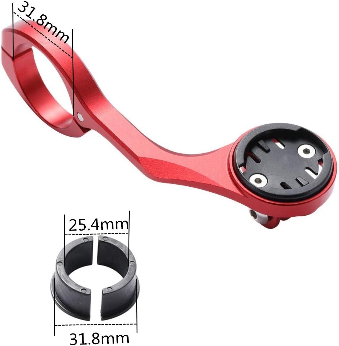 Bike Mount, Out Front Aluminum Bicycle Computer Mount for Garmin Edge 200,500,510,800,810,1000 GPS, Red