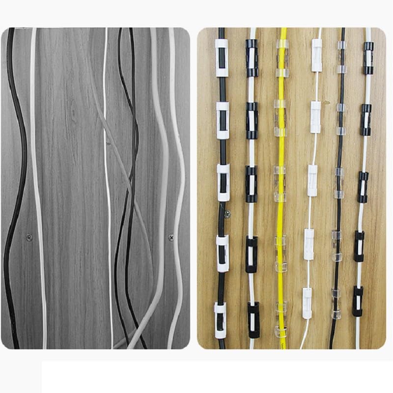 10pcs Medium Self Adhesive Cable Clips black,Wire Clips Cable Management Wire Organizer Cord Holder for Under Desk, Car, Wall, TV PC Ethernet Cable miniatura 6