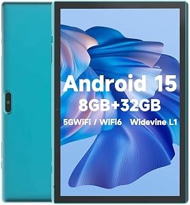 Tablette 10 po, tablette PC Android, tablettes Android 10,1 po DDR4 8 Go (5 Go extensible) RAM 32 Go ROM 2 MP + 8 MP double caméra Wi-Fi-6 support BT extensible à 1 To 10 po IPS tablette 6000 mAh performances puissantes
