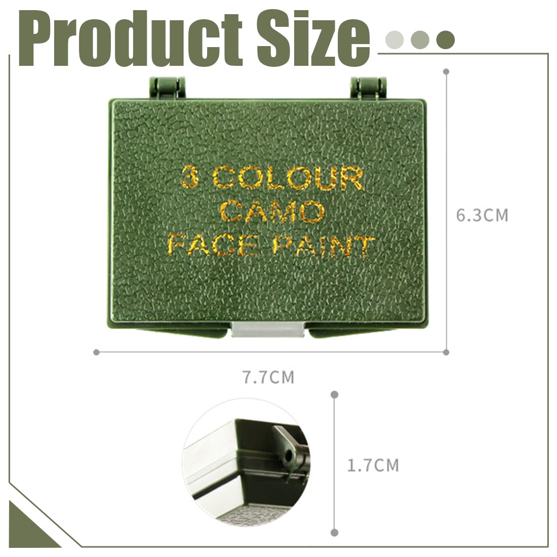 1Pcs Pintura Facial de Camuflaje, Pintura Militar para Mimetización con Espejo Incorporado, Pintura para Cara de las Fuerzas Armadas, para Caza en la Naturaleza (Marrón/Verde/Negro) — view 2