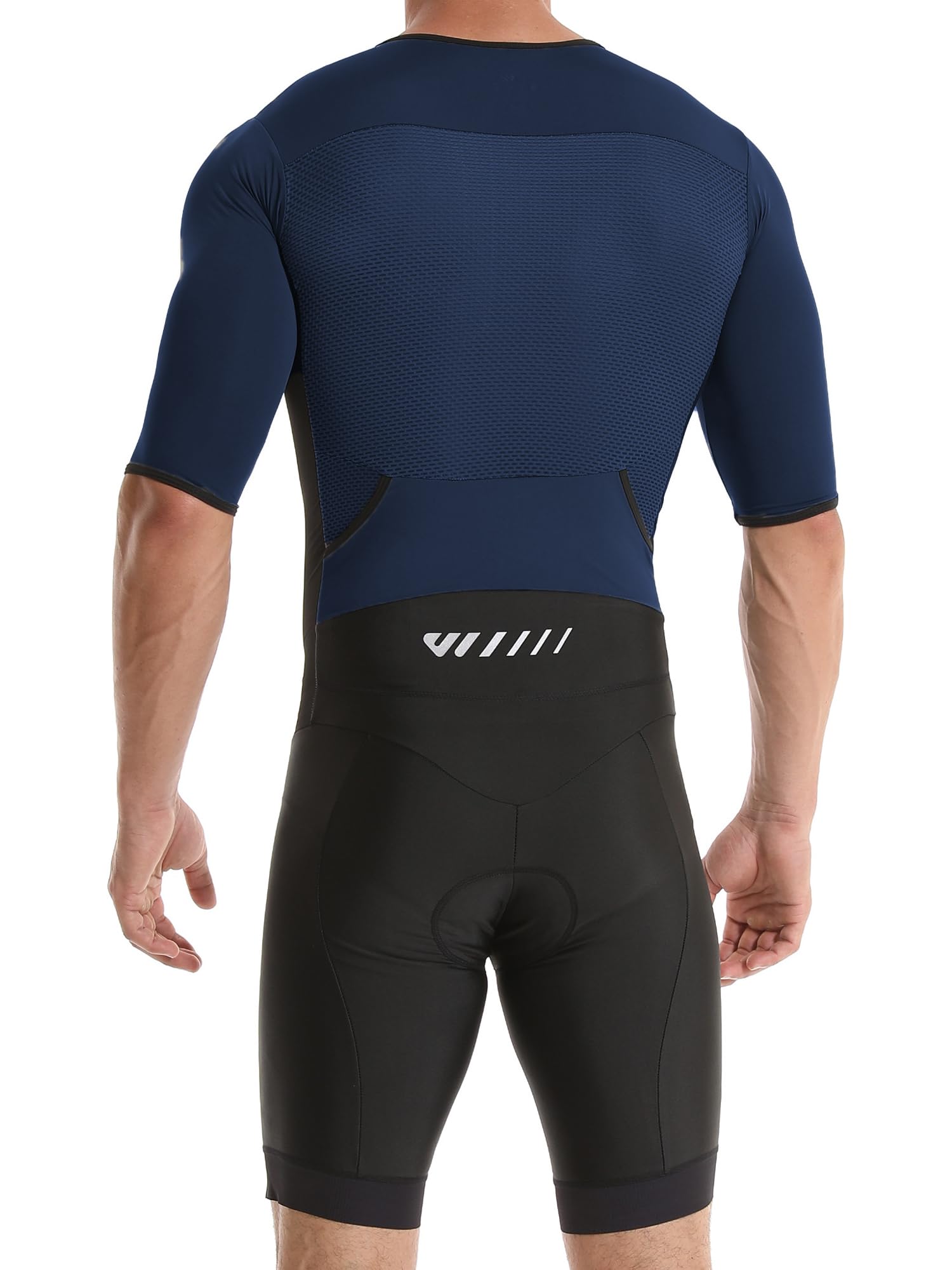 Lo.gas Tuta da Triathlon da Uomo Trisuit a Maniche Corte Traspirante Asciugatura Rapida per Nuoto Ciclismo e Corsa