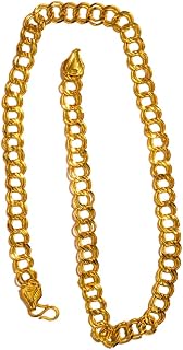 CHAINWALA Gold Plated Ring Chain Necklace for Men, Brass Metal, Popcorn Chain Style, 45.72-55.88 cm Length, 30g Price In India