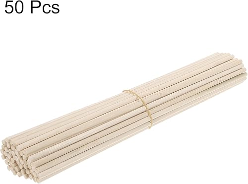 Miniatura 10 de MECCANIXITY Varillas de madera de 11.8 in, 12 varillas redondas de madera, palo de bambú de 0.12 pulgadas para manualidades, accesorios de cabina de