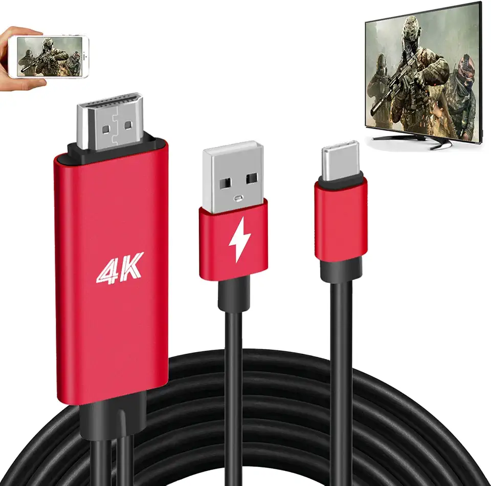 Adaptador HDMI USB Tipo C Cabo MHL 4K HD Conversor Digital de Vídeo Espelho e Carregamento para Laptop iPad Pro Samsung Galaxy S20 S10 S9 S8 Note 20 10 LG G8 G5 Telefone Android Dispositivo para Monitorar Projetor TV