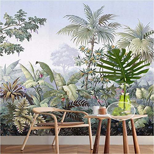 Papier peint forêt tropicale banane cocotier murale salon fond350x245cm Cover