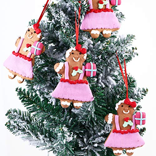 BESPORTBLE 4 Peças de Ãrvore de Natal Boneca de Gengibre Enfeite de Ãrvore de Natal Em Pvc para Fest