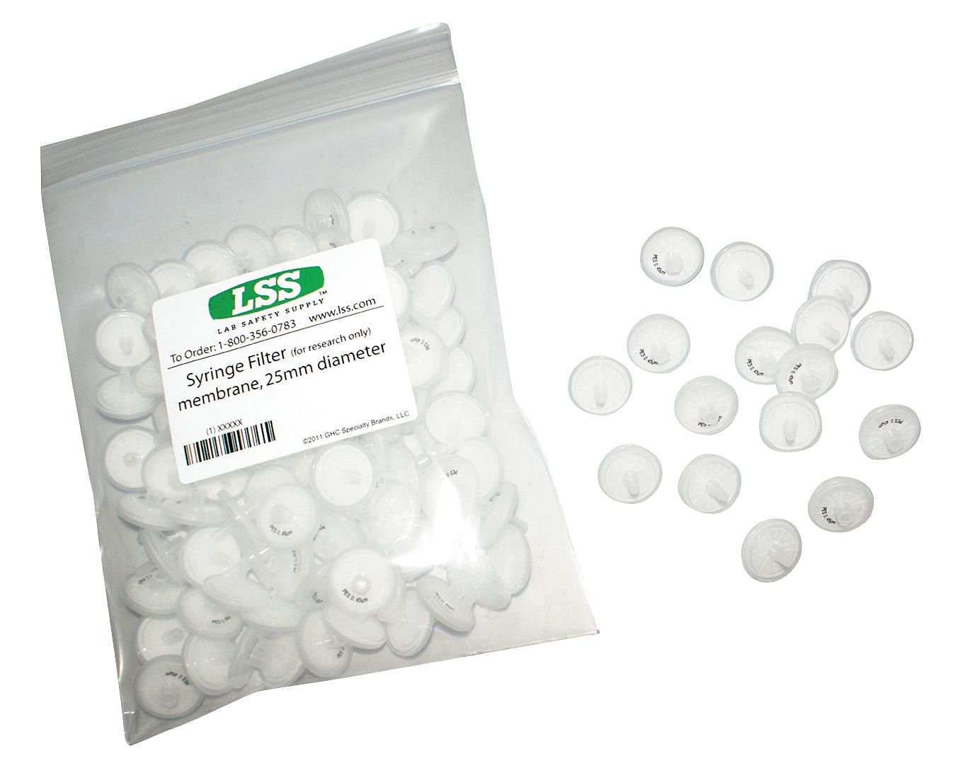 Lab Safety Supply - 12K965 - Ptfe Syringe Filters 0.45, PK100