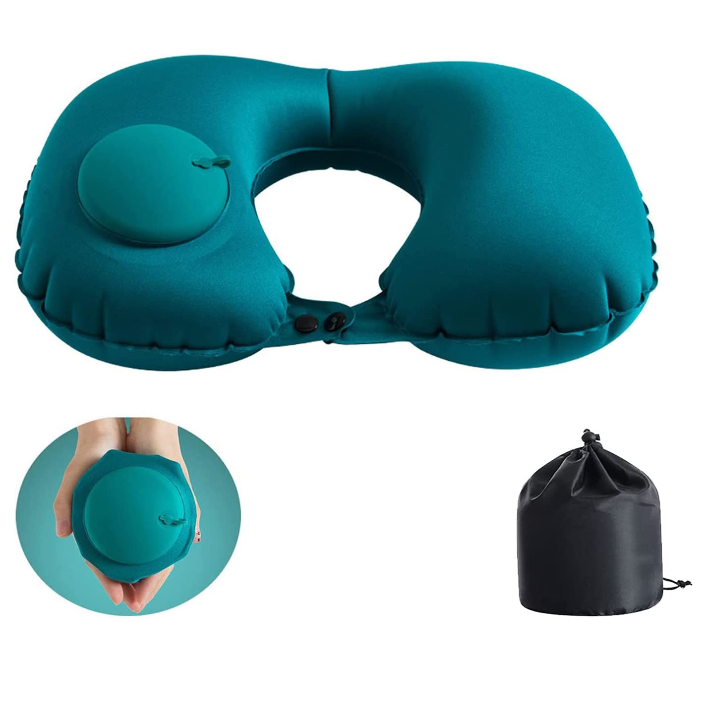 Coussin Avion En Forme De U - Coussin De Voyage Portable, Léger, Gris, Pour Avion, Voiture, Bureau Oreiller Cervical Gonflable