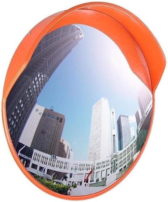 Road Safety Mirror, Wide Angle Round red Convertible Unbreakable Mirror Rotation Mirror, Mirror Blind spot (Size: 120CM)