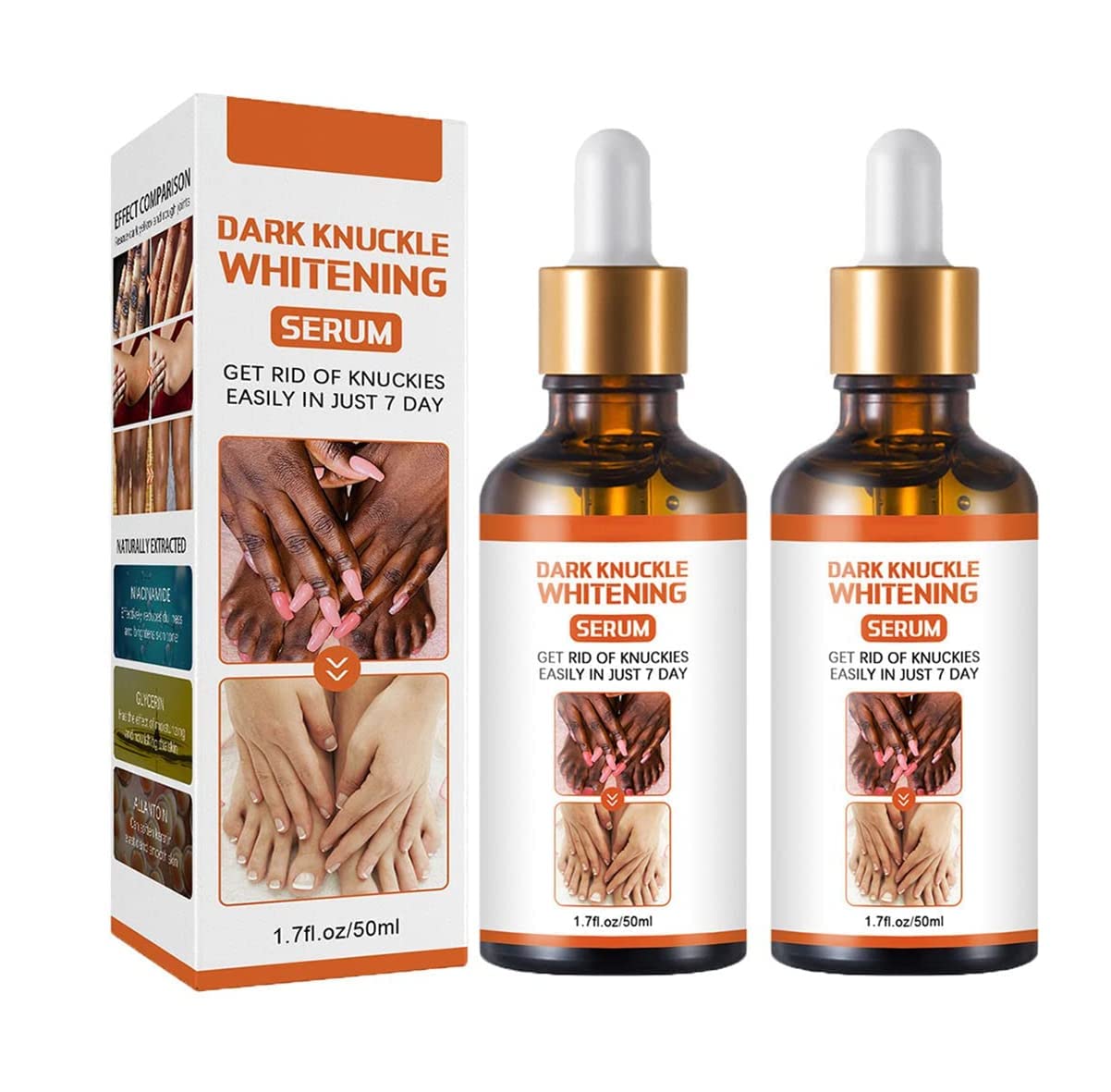 FADELU 2 Pcs Acanthosis Nigricans Therapy Oil, Dark Spot Corrector Oil, Dark Knuckle Whitening Serum, Dark Spot Remover Lighten Body Black Skin, for Brighter, Firmer Skin