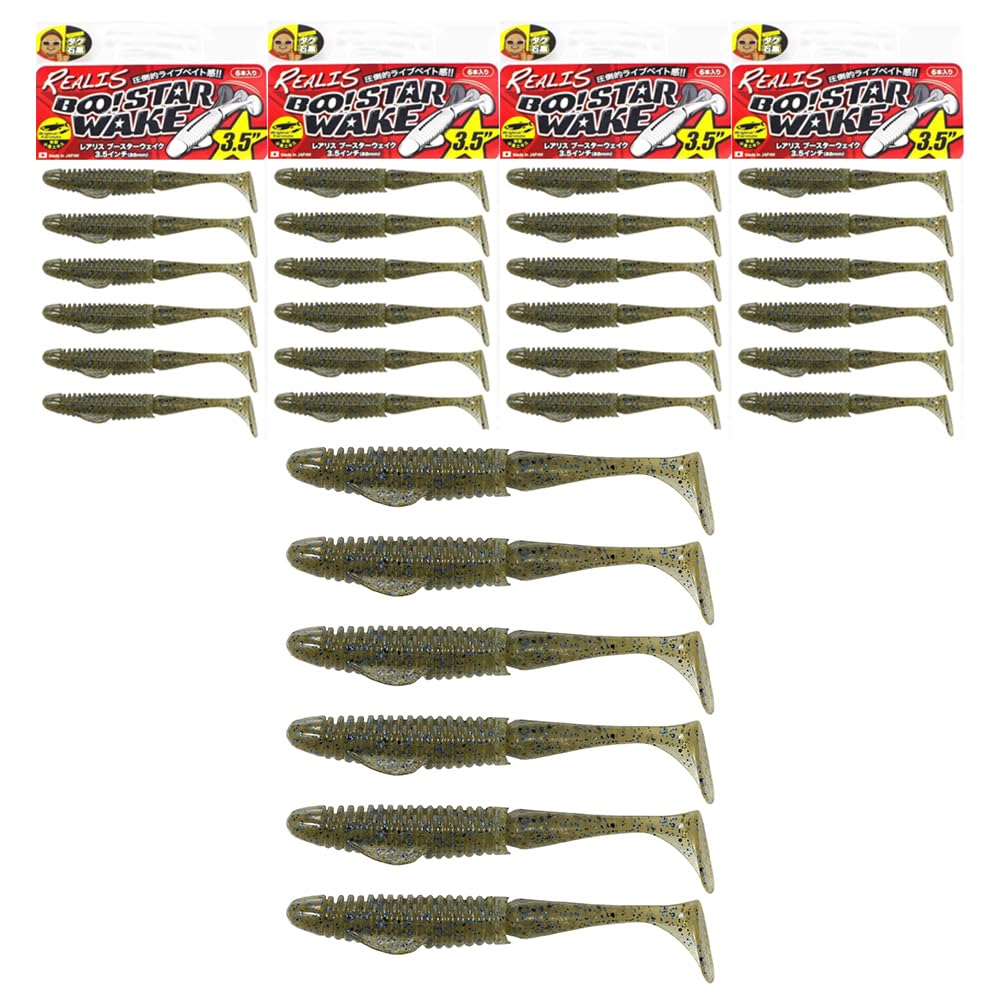Duo Realis Soft Plastic Lure: Boostar Wake 3.5"- 4 Packs of 6 PCs, Paddle Tail, Swimbait for Bass Fishing, Jerkbait Swim Baits for Trout Pike, Premium Japanese Quality, Count of 24 PCs