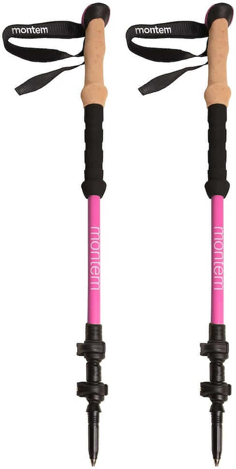 Montem Ultra Strong Trekking, Walking, and Hiking Poles - One Pair (2 Poles) - Collapsible, Lightweight, Quick Locking, and Ultra Durable