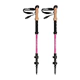 Montem Ultra Strong Trekking, Walking, and Hiking Poles - One Pair (2 Poles) - Collapsible, Lightweight, Quick Locking, and Ultra Durable Pink Matte