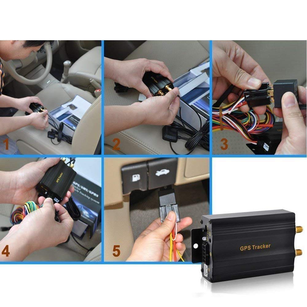 Localizador de Vehículos TK103B GPS para Coche Rastreador de Vehículos SMS/GPS/gsm/GPRS Dispositivo de Rastreo en Tiempo Real con Ranura para Tarjeta SD Antirrobo Alarma por SMS