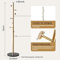 Vista 5 de Perchero de metal, perchero de pie independiente, acero inoxidable 304 sólido, base de mármol natural puro, utilizado en dormitorio, sala de estar