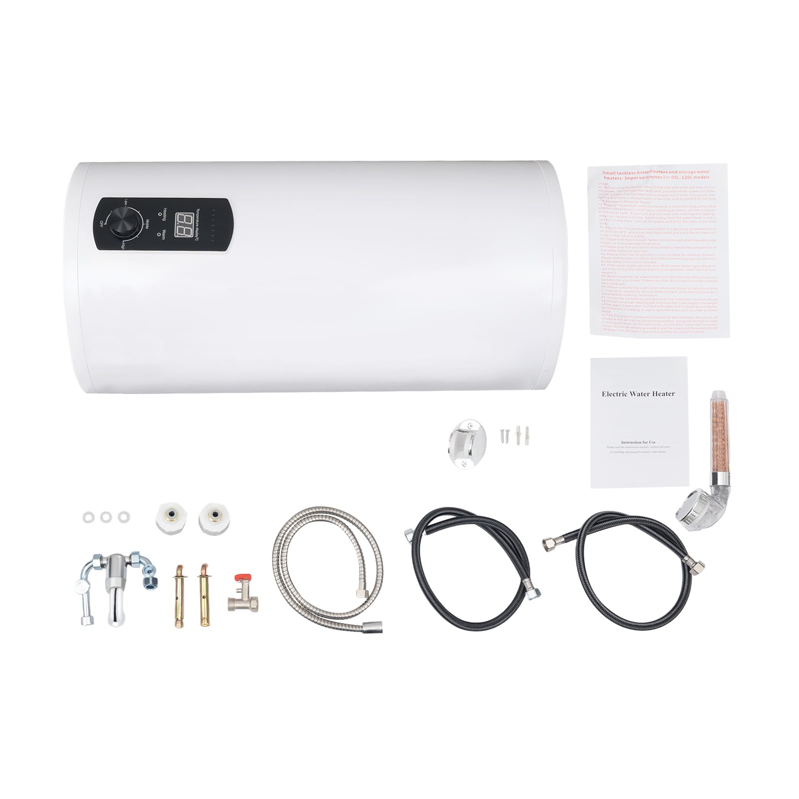 Scaldacqua elettrico 80L verticale 2000W scaldabagno con display digitale per bagno cucina caravan IPX4 spina EU facile da montare