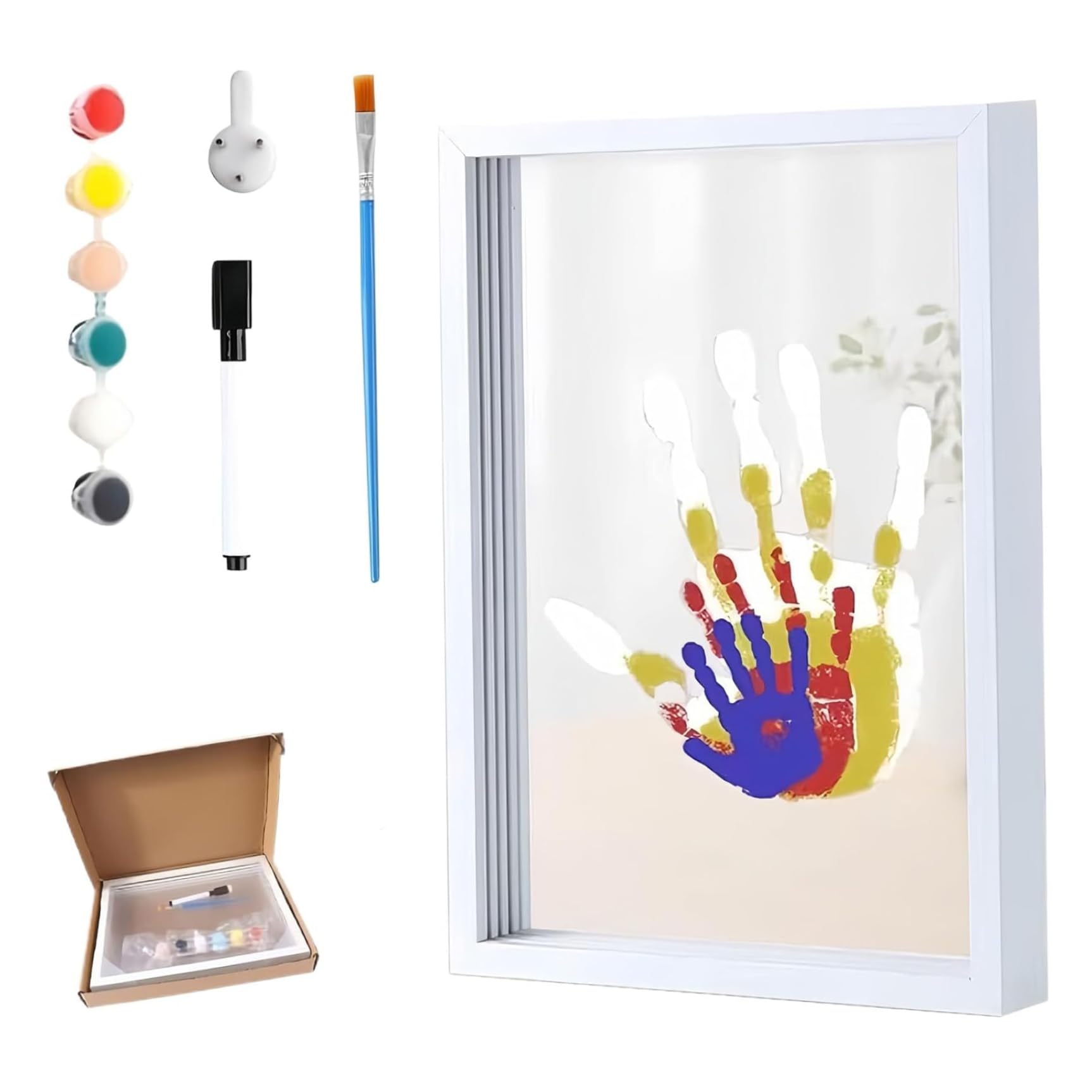 Kit d'empreintes de main familiales : application facile au pinceau pour un rendu net