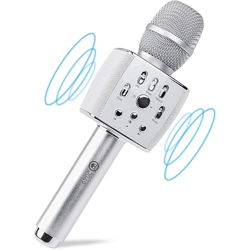 2049 X37 12w Cardioid Dynamic Karaoke Microphone, Adult Kid Handheld Wireless Bluetooth Karaoke Machine for Home/Carpool/Party/Classroom/Outdoor Compatible with Smart phone/PC/PAD/Car Speaker/TV