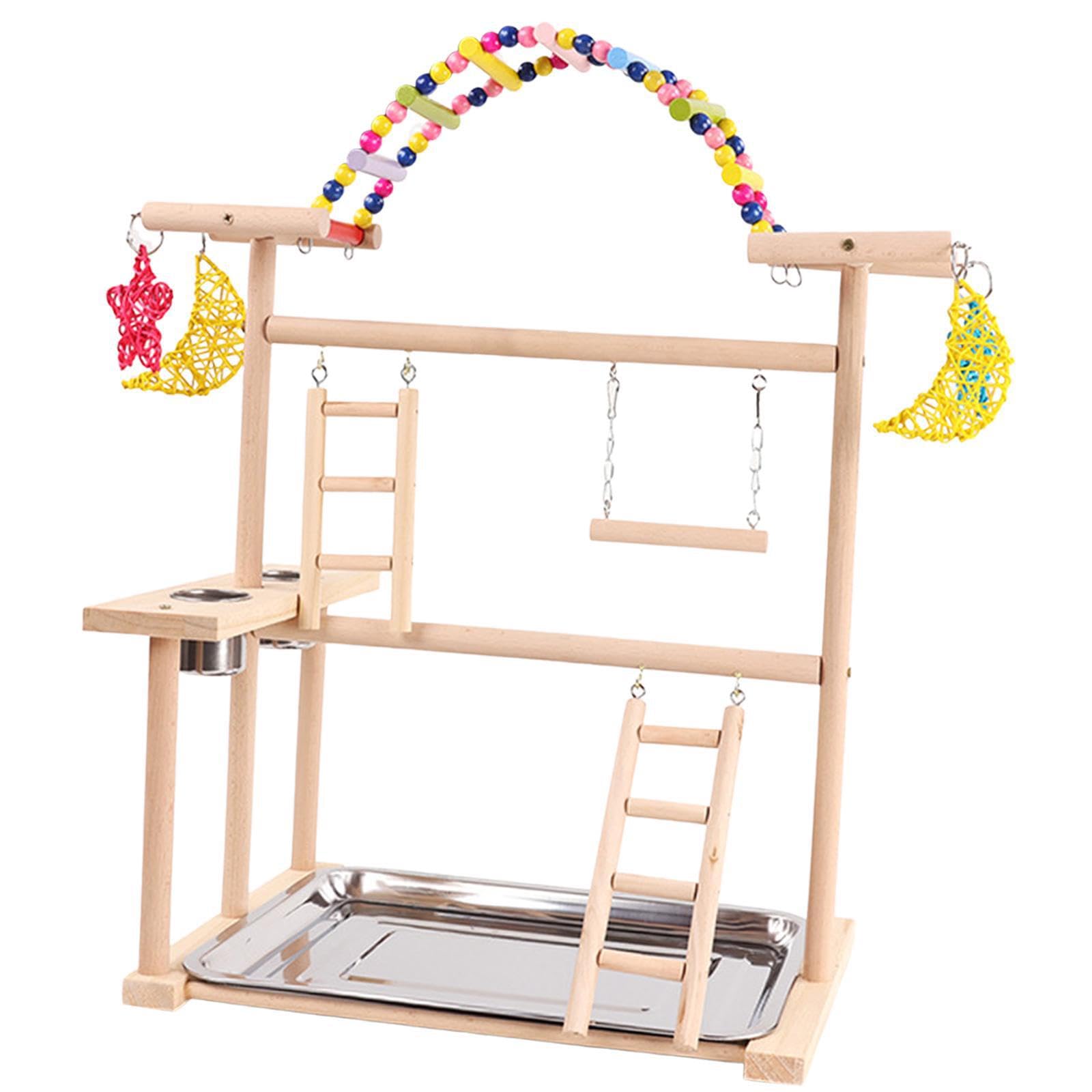 Parco giochi per pappagalli, trespolo in legno per palestra, recinto per garantire sicurezza e divertimento agli uccelli nelle attività ludiche,