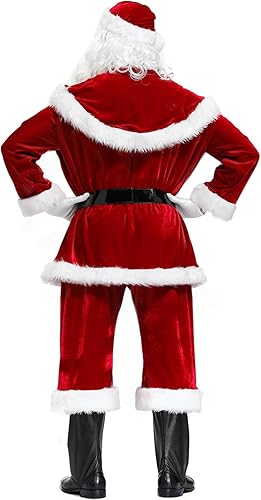 Miniatura 2 de Neragron Santa Claus Costume for Men, 15pcs Deluxe Christmas Adult Santa Costume Set Santa Claus Suit Adult Men Santa Outfit