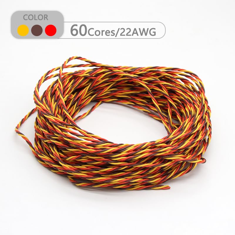Câble D'extension Servo 3 Fils - 22 AWG, 60 Brins, 9,2 M - Pour Voitures RC, Drones, Avions, Bateaux